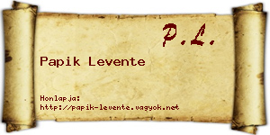 Papik Levente névjegykártya